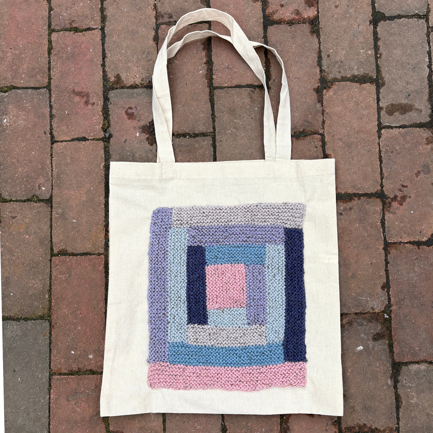 Log Cabin Tote Knitting Kit for Beginners