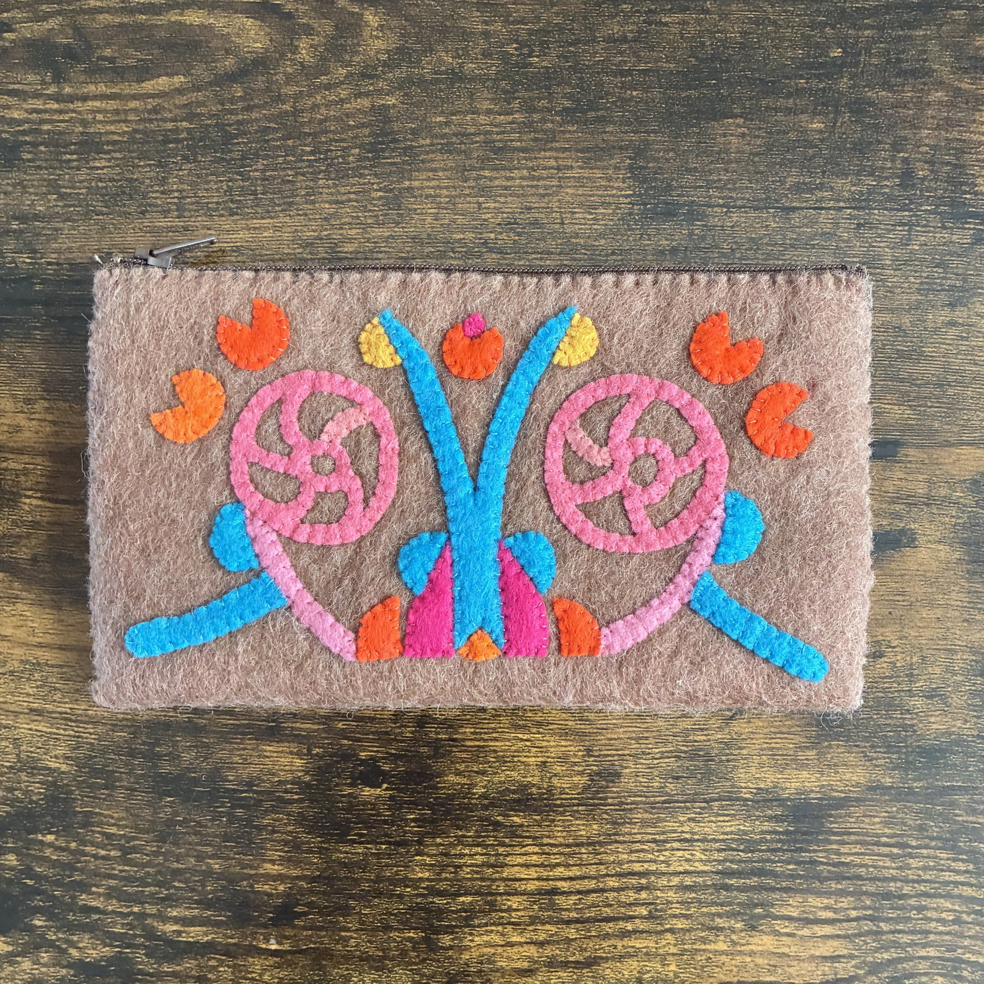 Hand Felted Zippered Pouch: Hand Sewn in New Jersey - thespinninghand