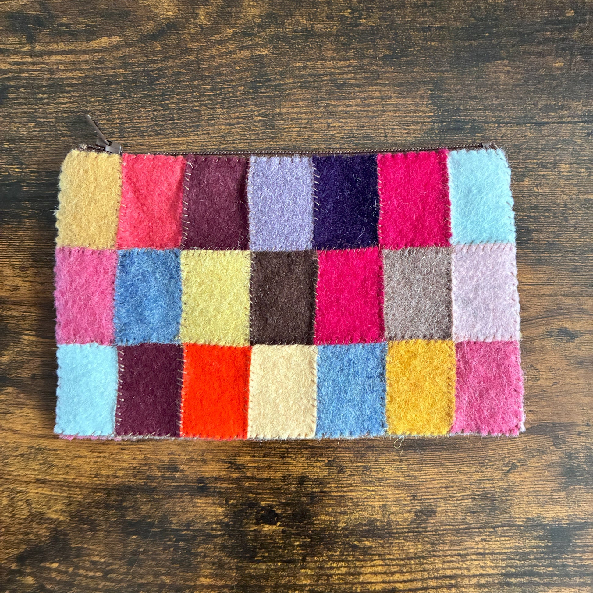 Hand Felted Zippered Pouch: Hand Sewn in New Jersey - thespinninghand