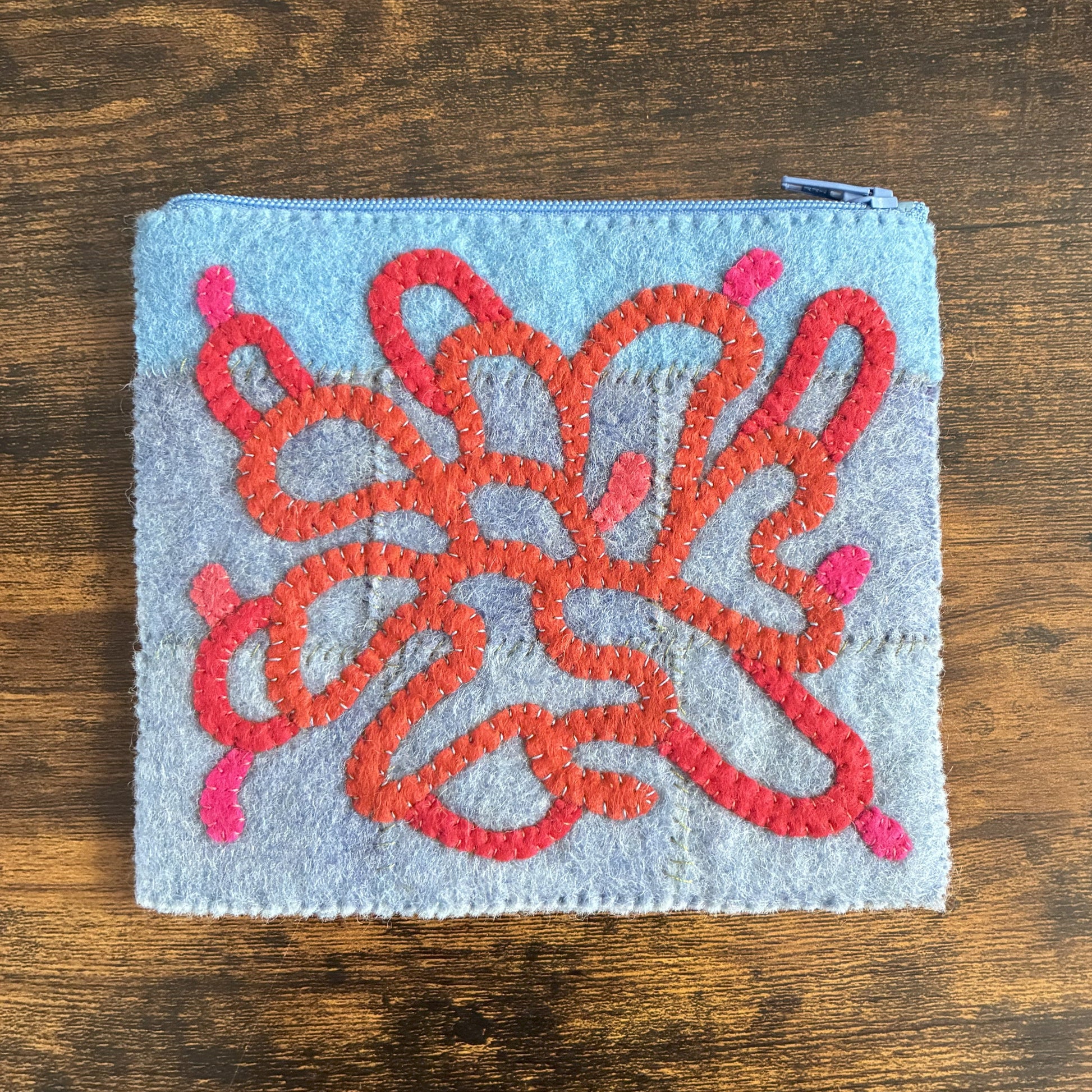 Hand Felted Zippered Pouch: Hand Sewn in New Jersey - thespinninghand