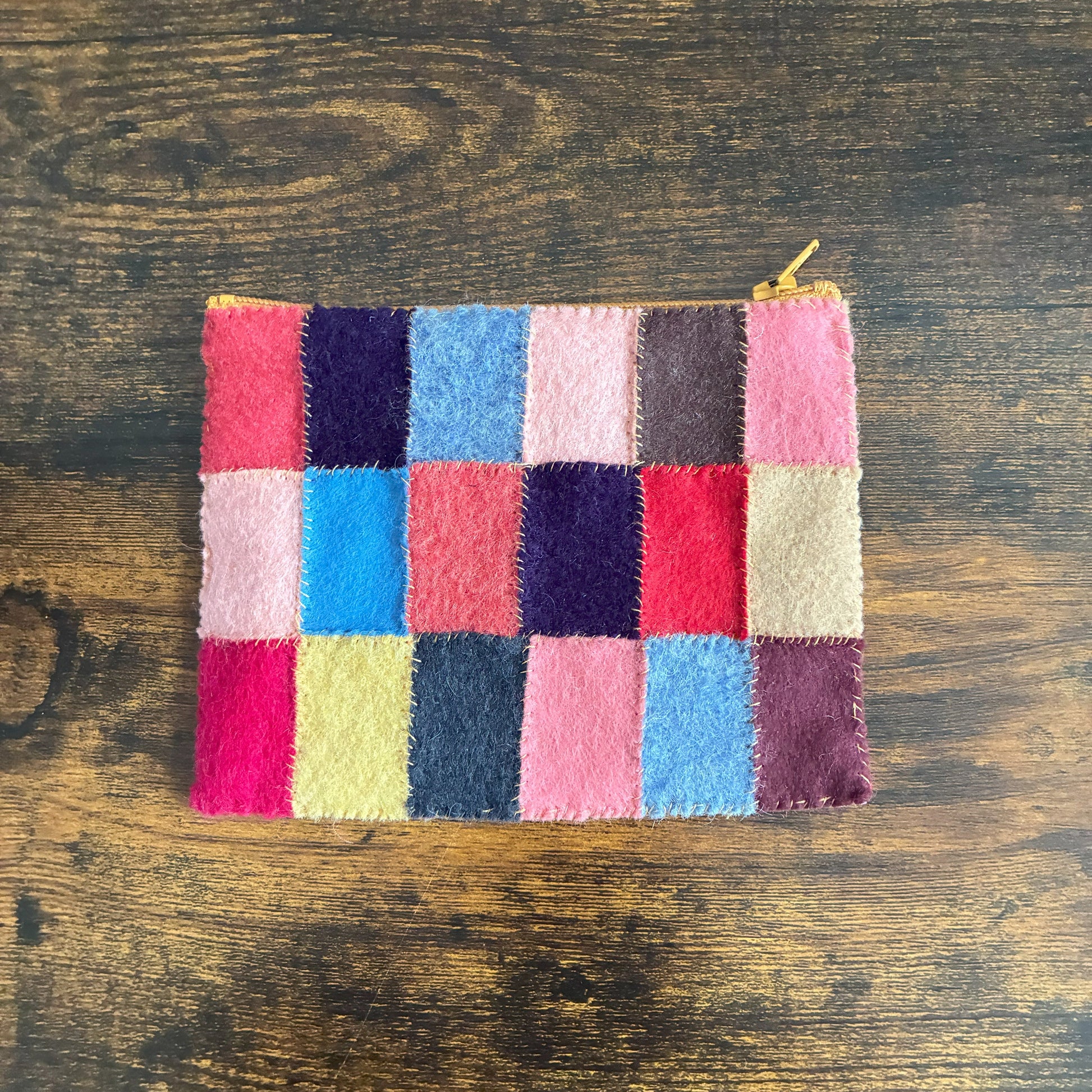 Hand Felted Zippered Pouch: Hand Sewn in New Jersey - thespinninghand