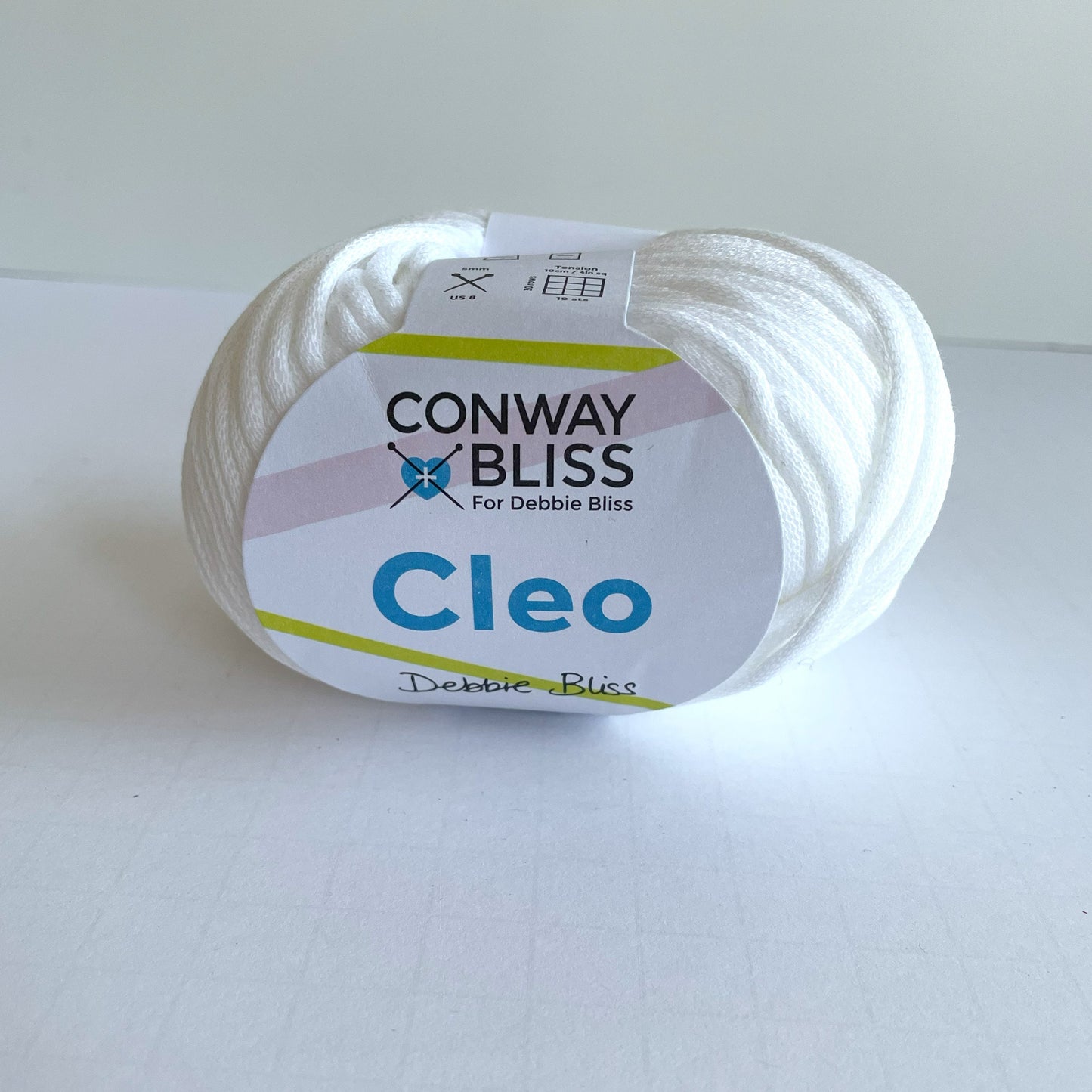White Cleo yarn - color 2 White - Conway and Bliss yarn - 98 yards per skein