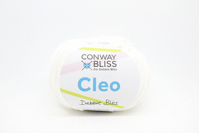 White Cleo yarn - color 2 White - Conway and Bliss yarn - 98 yards per skein