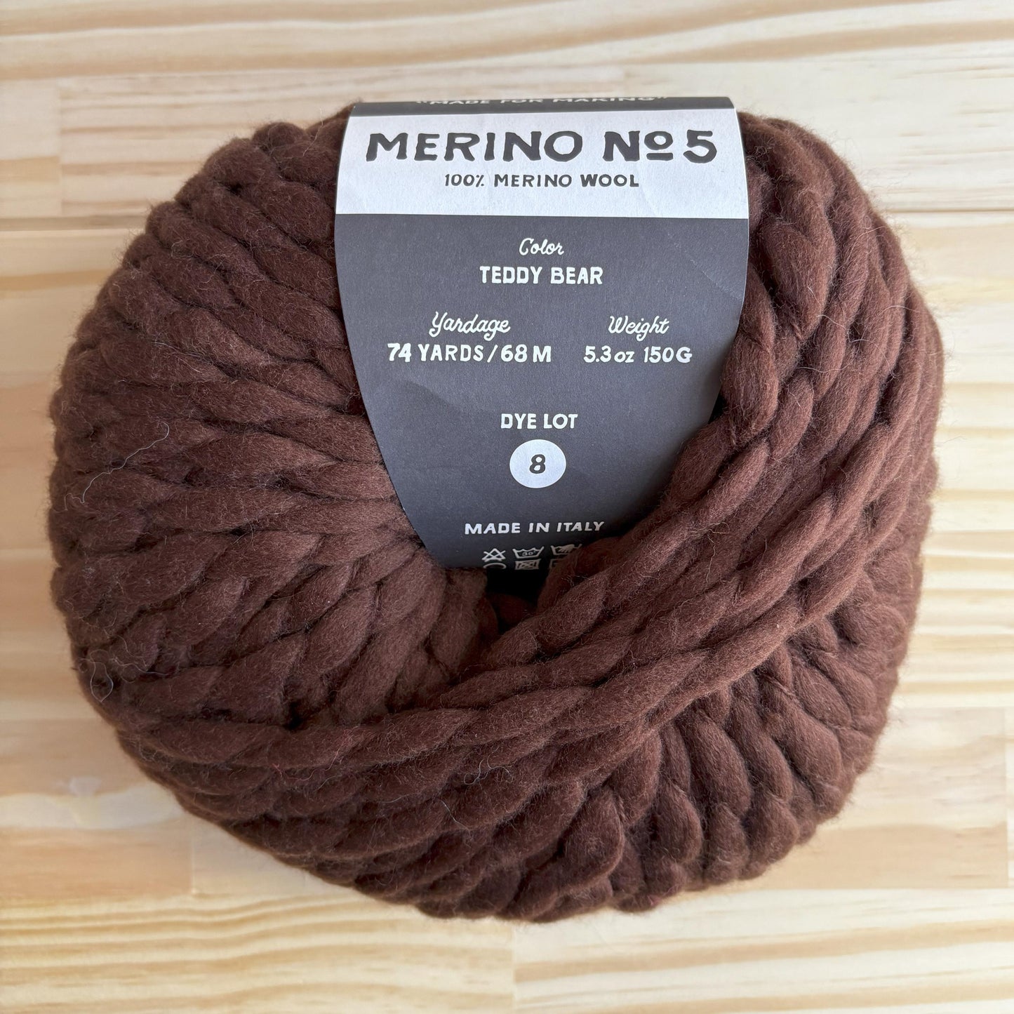 Brown Loopy Mango Merino No. 5 - 74 yards each - color Teddy Bear