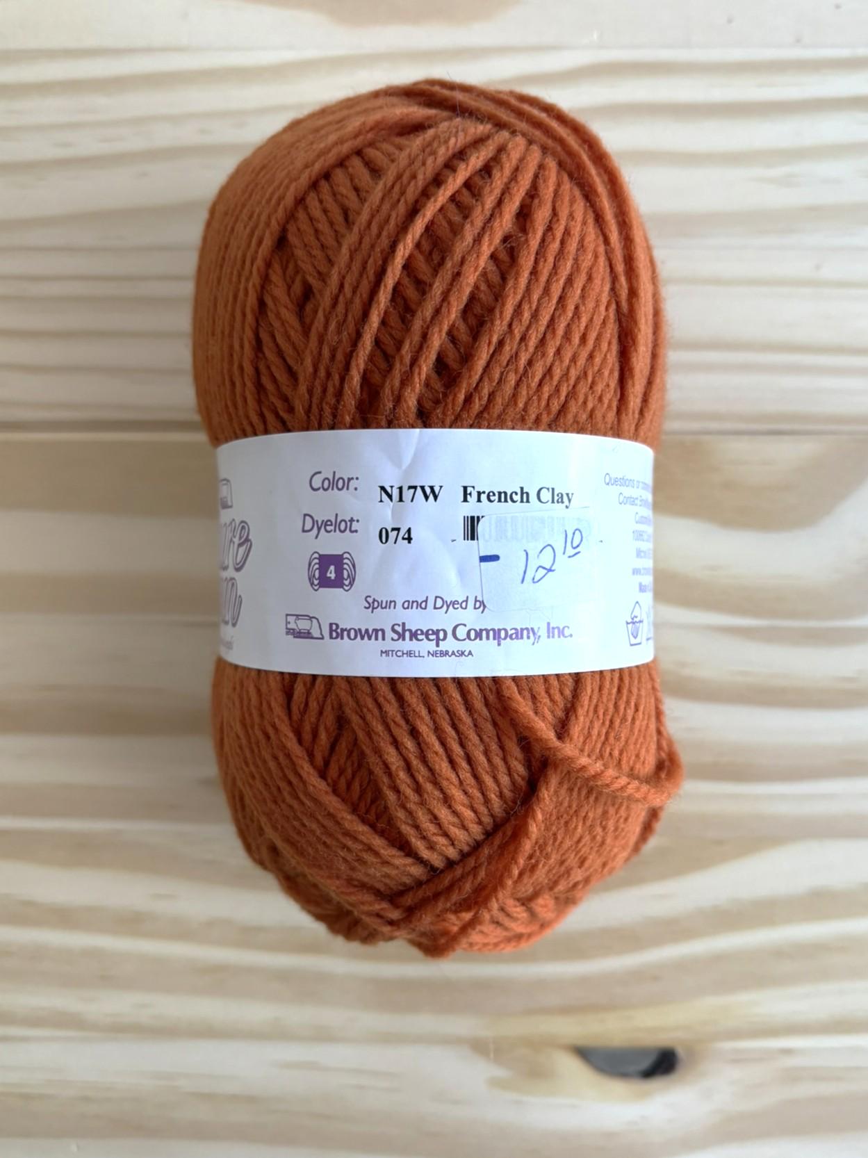 Pumpkin orange wool yarn - Brown Sheep Nature Spun - 17 French Clay