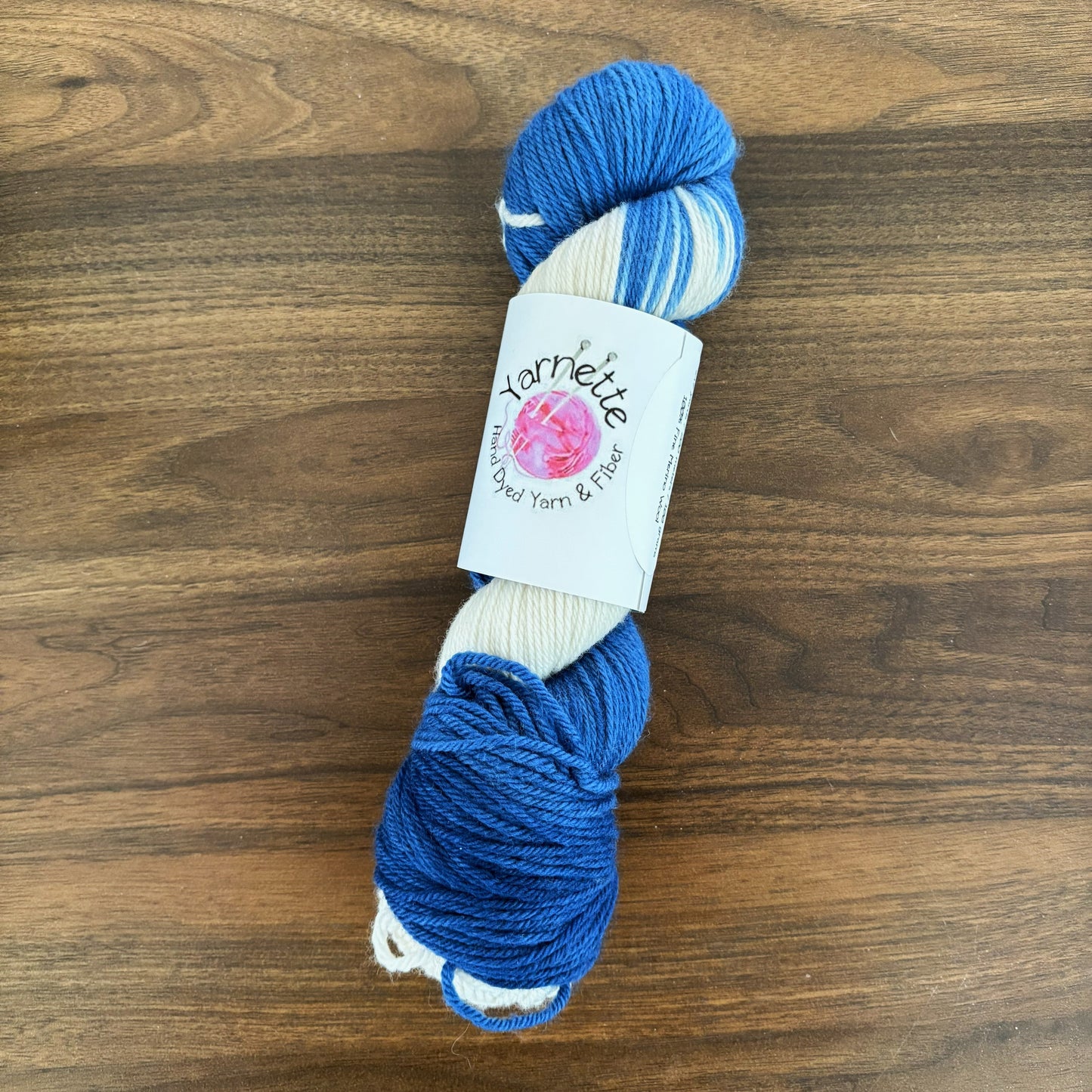 Indigo Waves Hand Dyed Yarn Knitting Kit - knit your own indigo shawl - thespinninghand