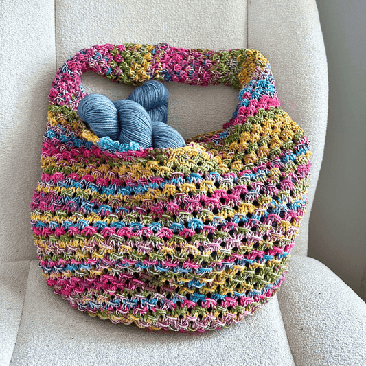 Garden Party Tote - knitting kit includes yarn, pattern, gifts - The Spinning Hand
