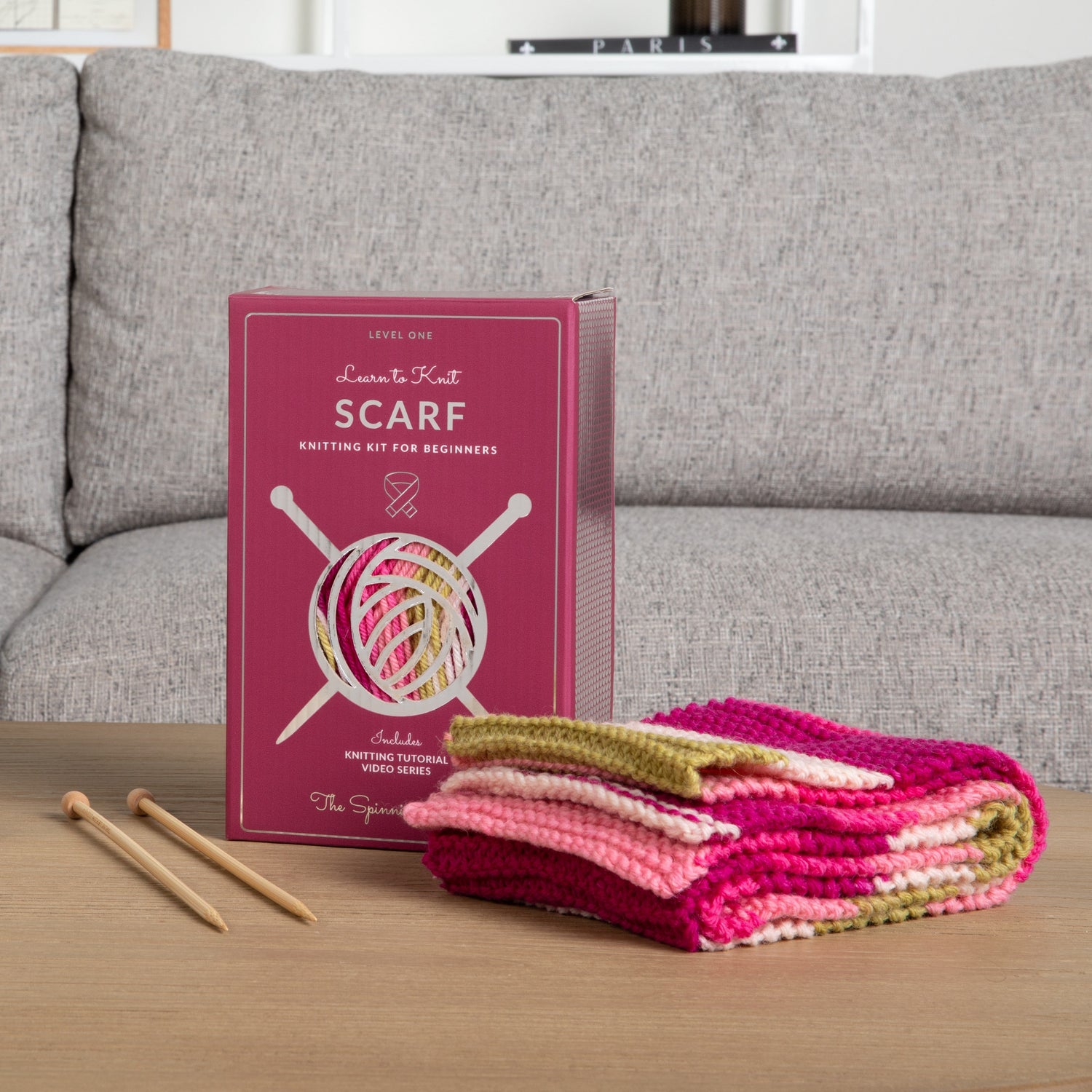 Learn to Knit Scarf Kit for Beginners | Dragonfruit - thespinninghand