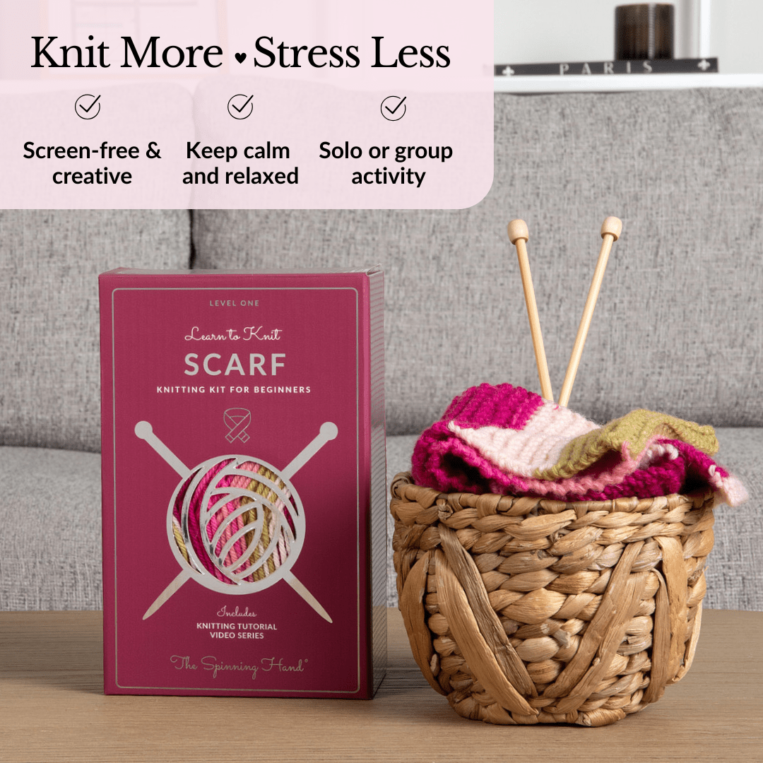 Learn to Knit Scarf Kit for Beginners | Dragonfruit - thespinninghand