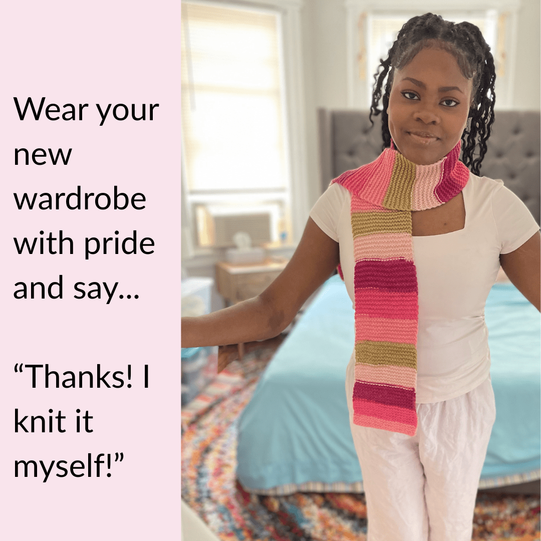 Learn to Knit Scarf Kit for Beginners | Dragonfruit - thespinninghand