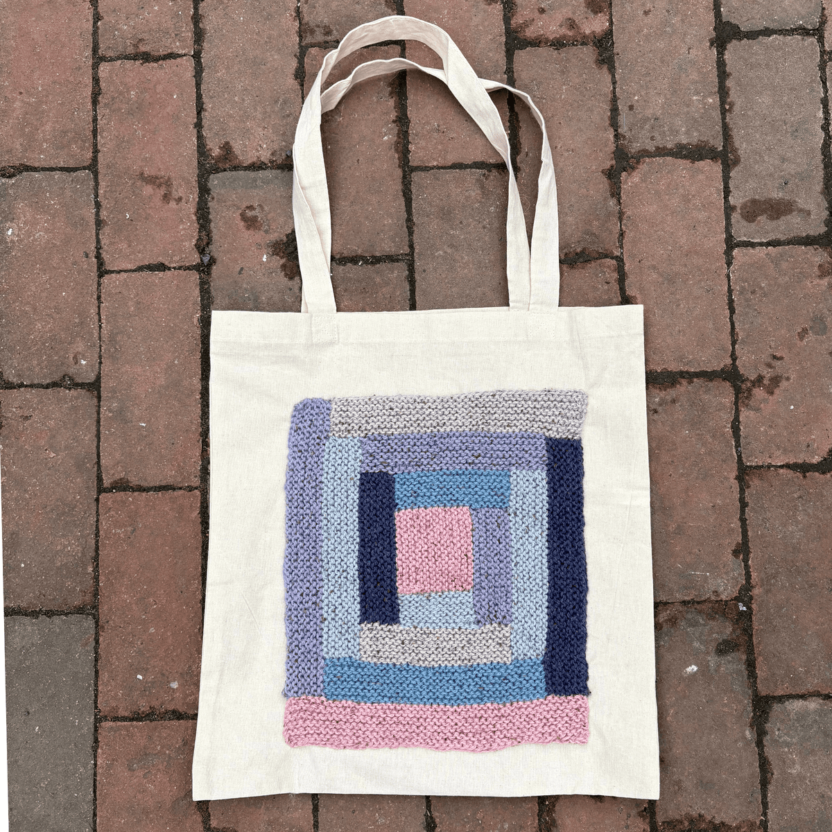 Log Cabin Tote Knitting Kit for Beginners - thespinninghand