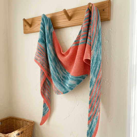 Summer Shawl Kit — Easy Shawl Pattern, 3 color choices - thespinninghand