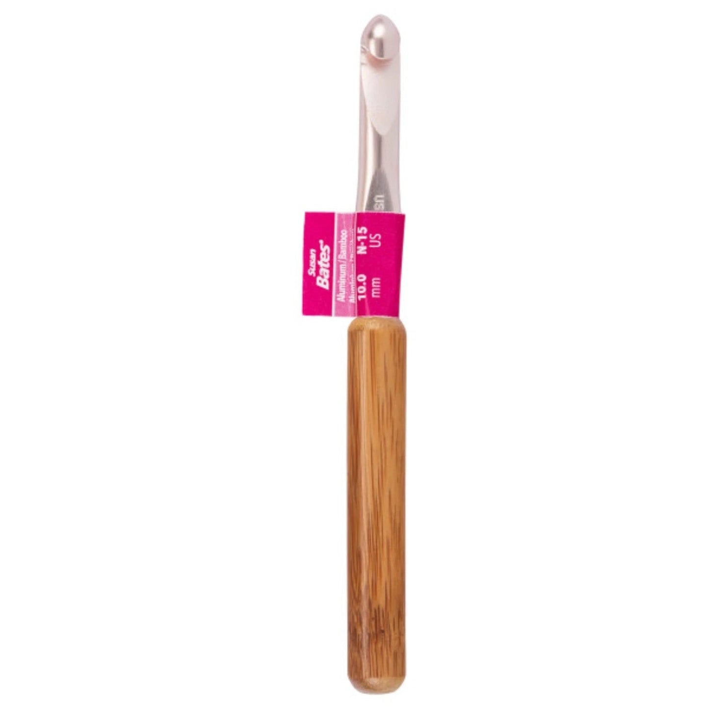 Susan Bates Silvalume Bamboo Handle Crochet Hooks Sizes K and L - thespinninghand
