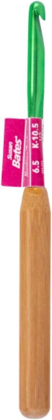 Susan Bates Silvalume Bamboo Handle Crochet Hooks Sizes K and L - thespinninghand