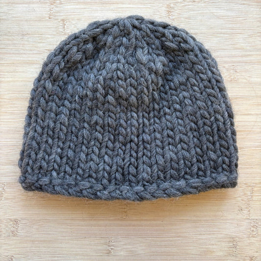 Wool Hat - dark gray - adult size - thespinninghand