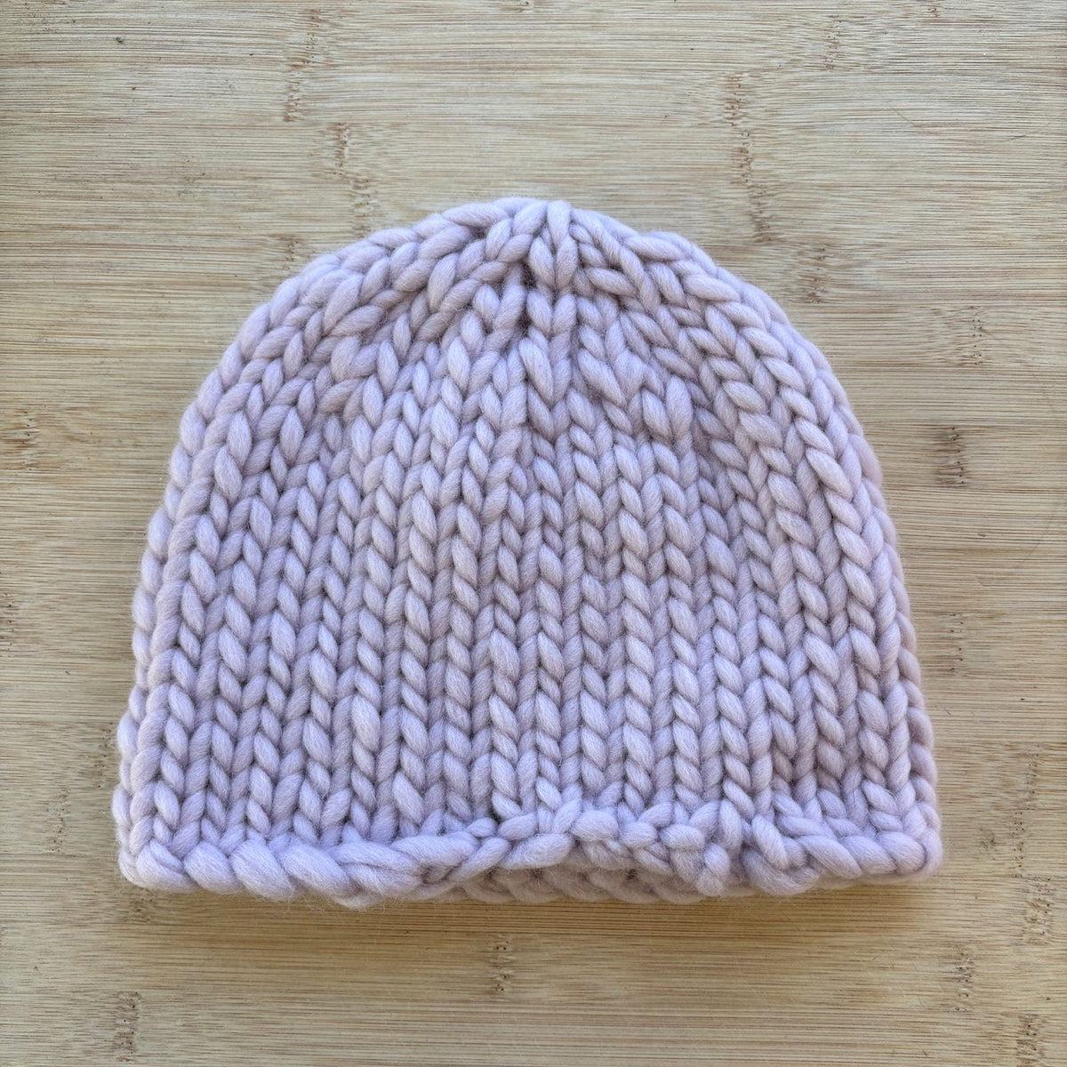 Wool Hat - hand knit pale lavender - adult size - thespinninghand