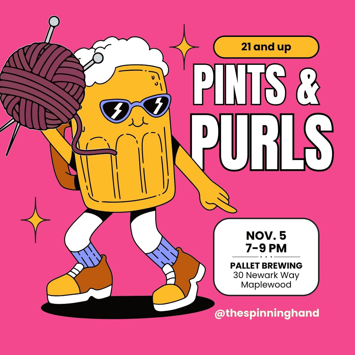Pints & Purls: Knitting Night at Pallet Brewing – November 5