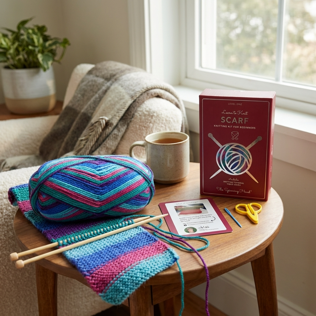 NEW! Learn to Knit Scarf Kit for Beginners | 5 color choices