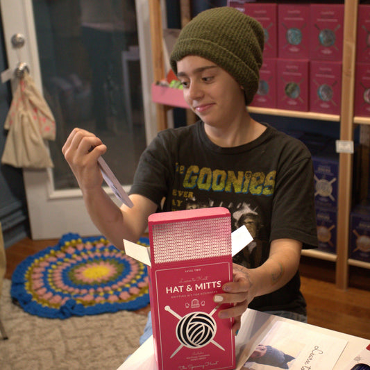 Animal Hat & Mitts Knitting Kit: Advanced Beginner Level - thespinninghand