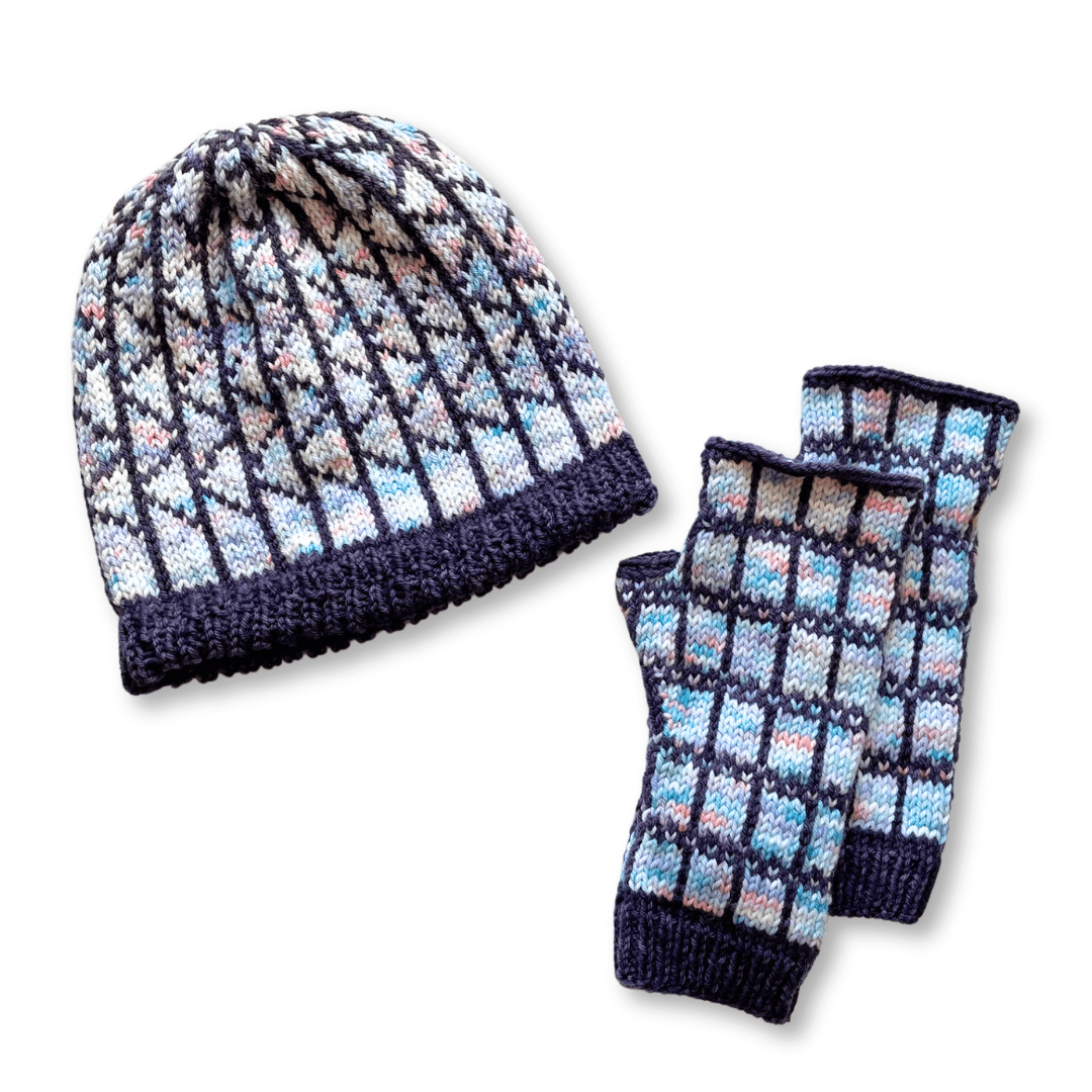 Aquarelle Hat and Mitts Knitting Kit - thespinninghand