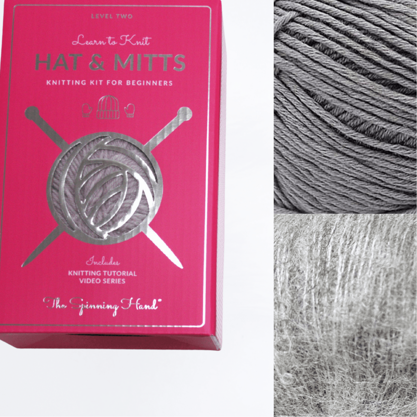 Fuzzy Halo Hat & Mitts Knitting Kit: Advanced Beginner Level - thespinninghand