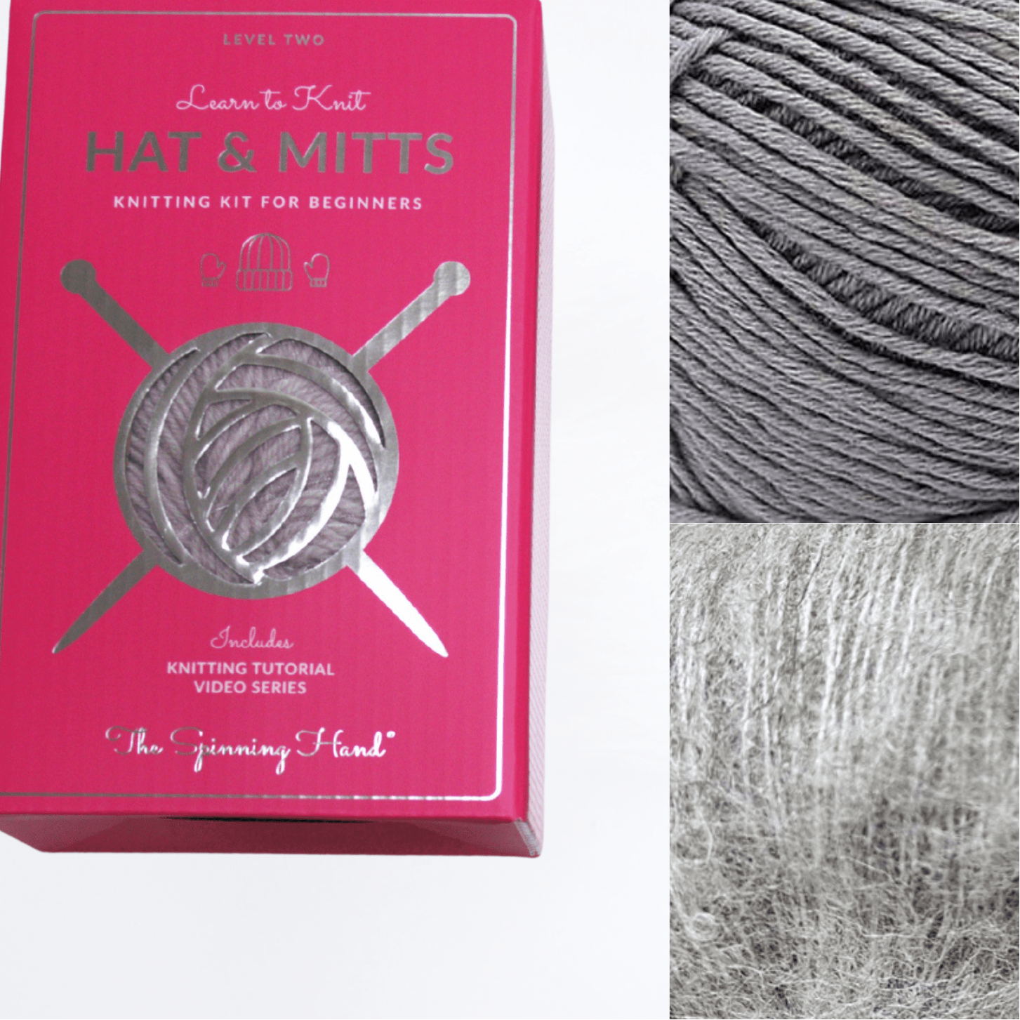 Fuzzy Halo Hat & Mitts Knitting Kit: Advanced Beginner Level - thespinninghand