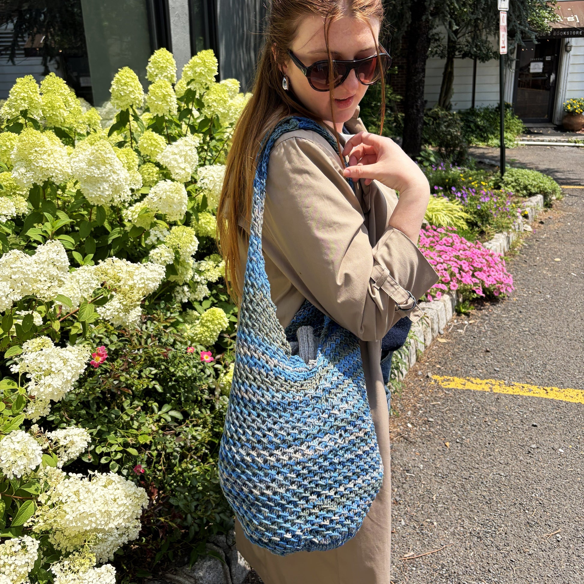 Garden Tote knitting kit - advanced beginner level knitting pattern - thespinninghand