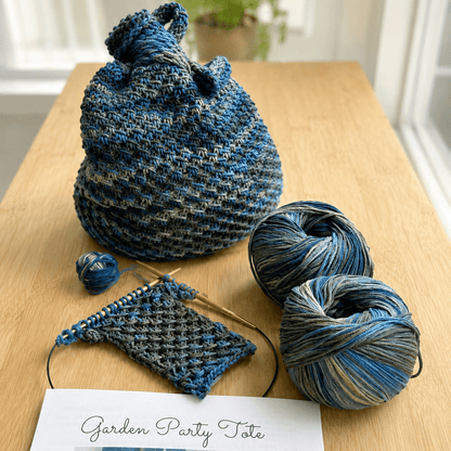 Garden Tote knitting kit - advanced beginner level knitting pattern - thespinninghand
