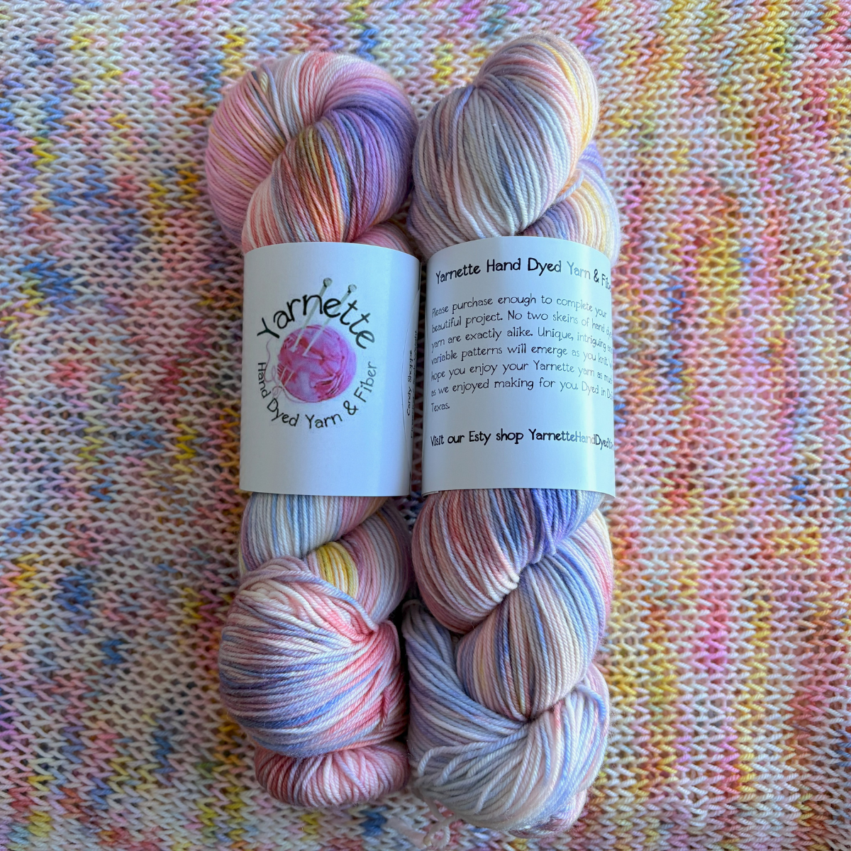 Hand Dyed Yarn Knitting Kit - Candy Cape - Advanced Beginner - thespinninghand