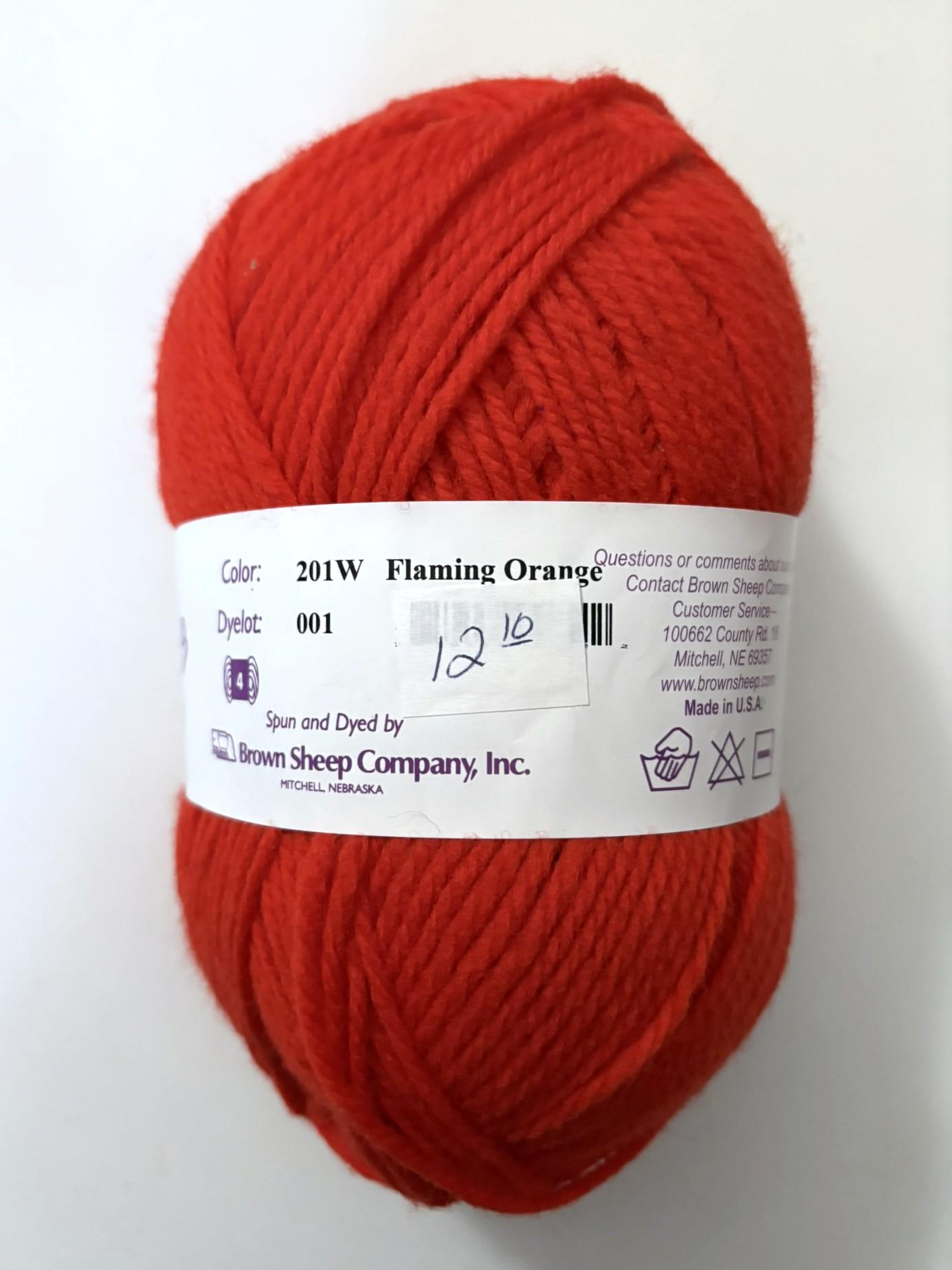 Orange pure wool - Brown Sheep Nature Spun - color 201 Flaming Orange