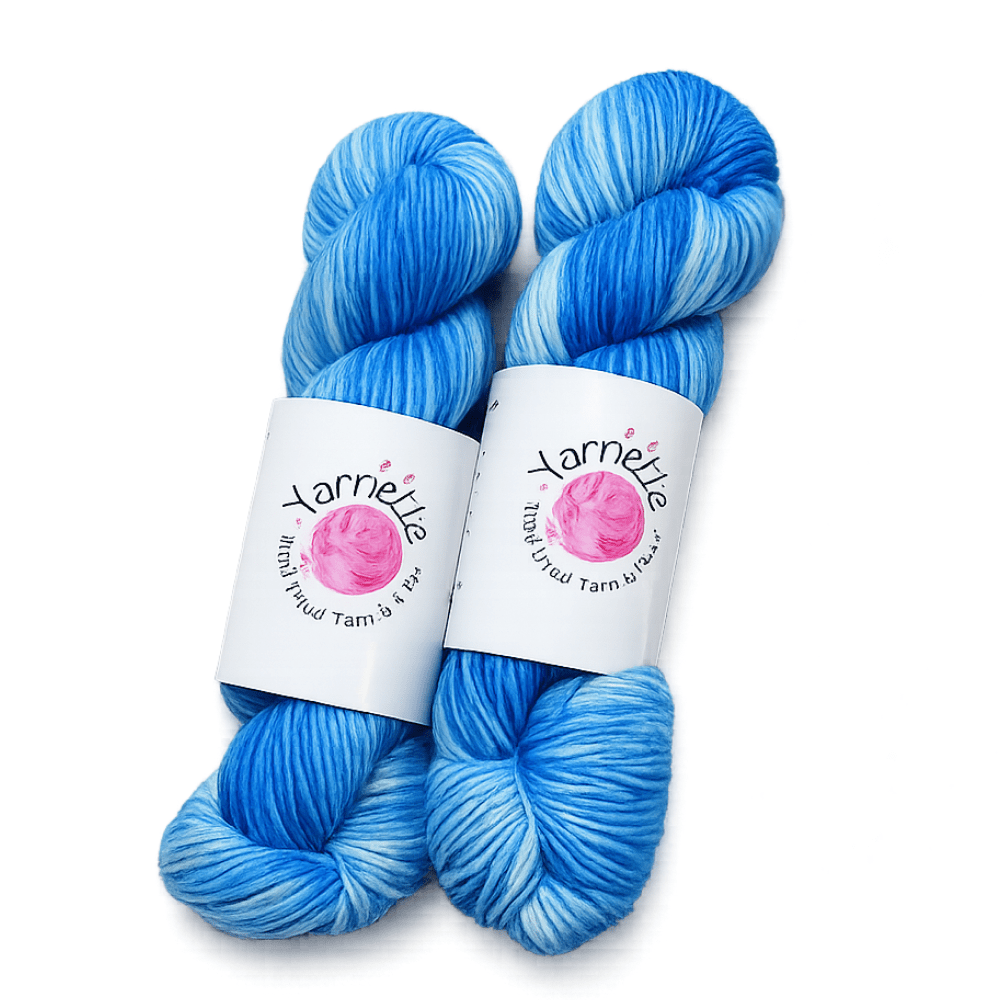 Indigo Waves Hand Dyed Yarn Knitting Kit - knit your own indigo shawl - thespinninghand