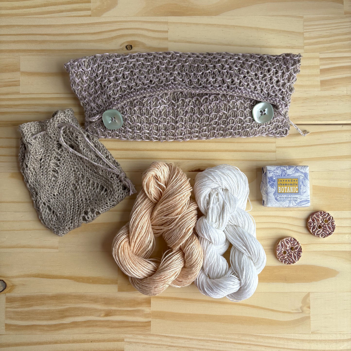 June Knitting Kit of the Month: Linen Set - thespinninghand