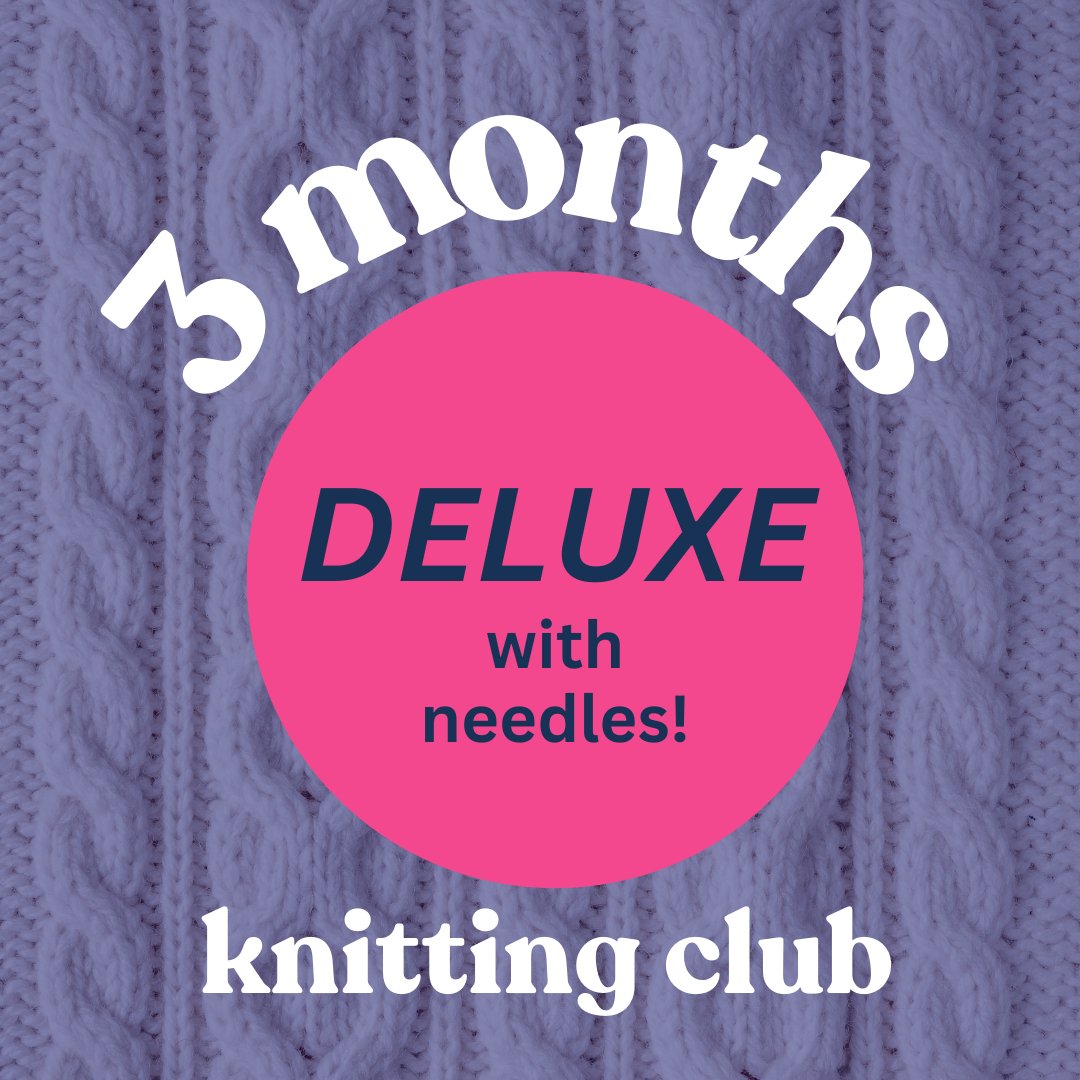 Knitting Kit of the Month Club | 3 Month Bundle | Choose Regular or Deluxe with Needles - thespinninghand