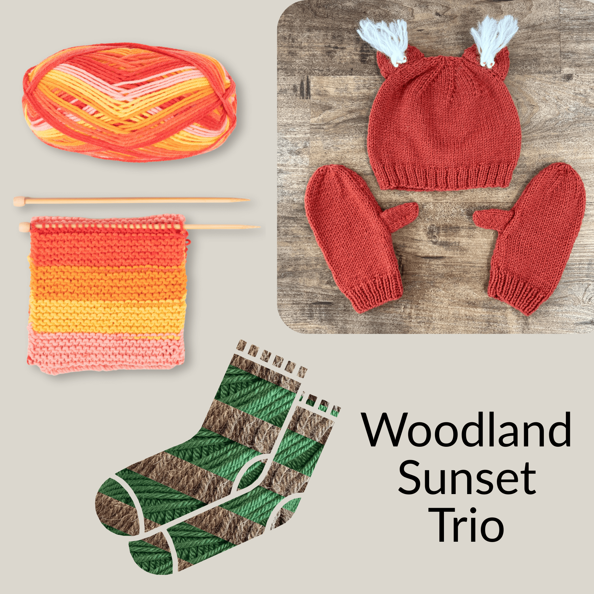 Learn to Knit Levels 1 - 2 - 3: Three All - Inclusive Knitting Kits, Fabulous Gift - thespinninghand