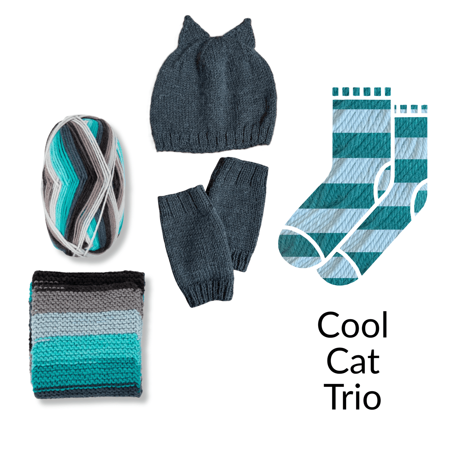 Learn to Knit Levels 1 - 2 - 3: Three All - Inclusive Knitting Kits, Fabulous Gift - thespinninghand