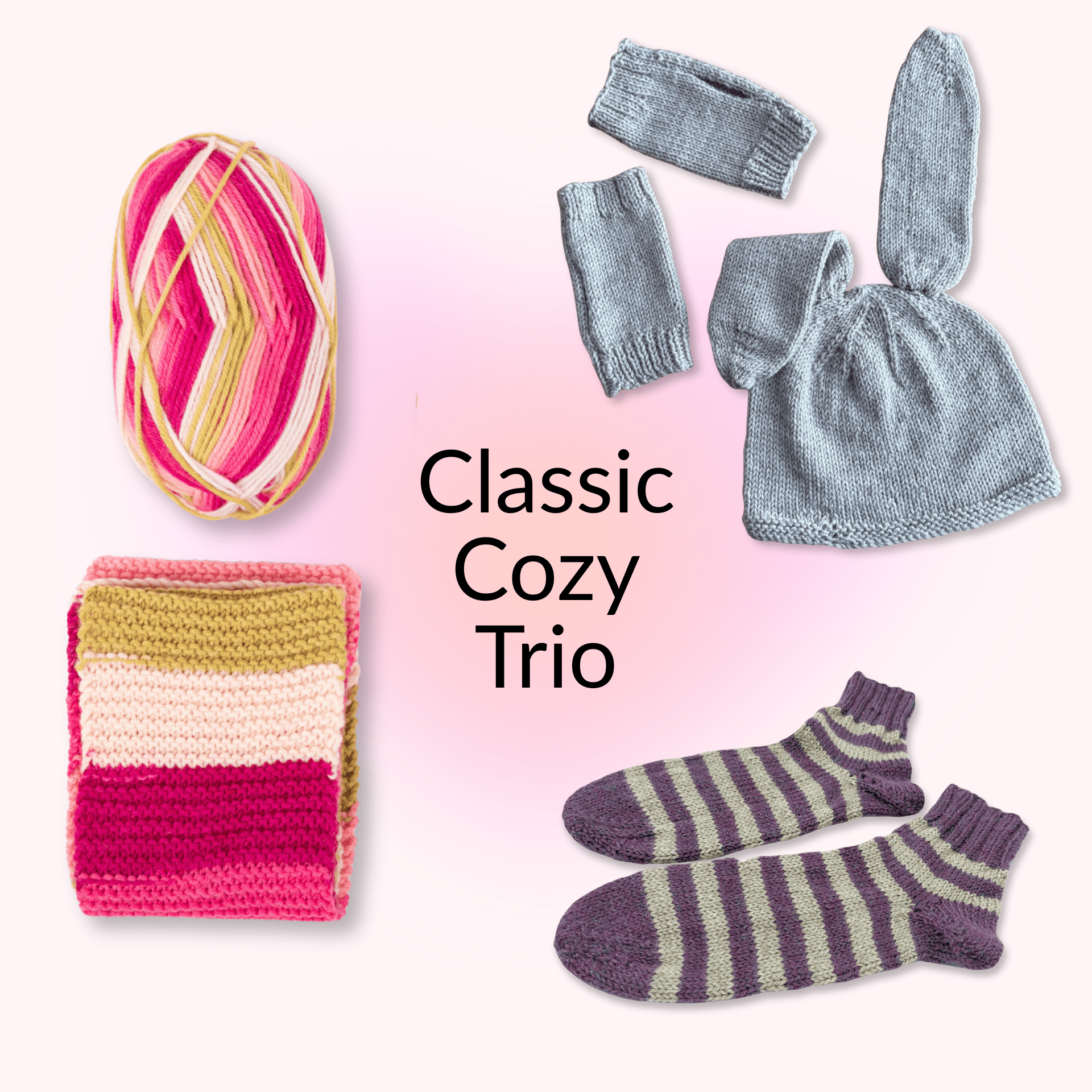 Learn to Knit Levels 1 - 2 - 3: Three All - Inclusive Knitting Kits, Fabulous Gift - thespinninghand