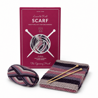 Learn to Knit Scarf Kit for Beginners | 6 color choices - thespinninghand