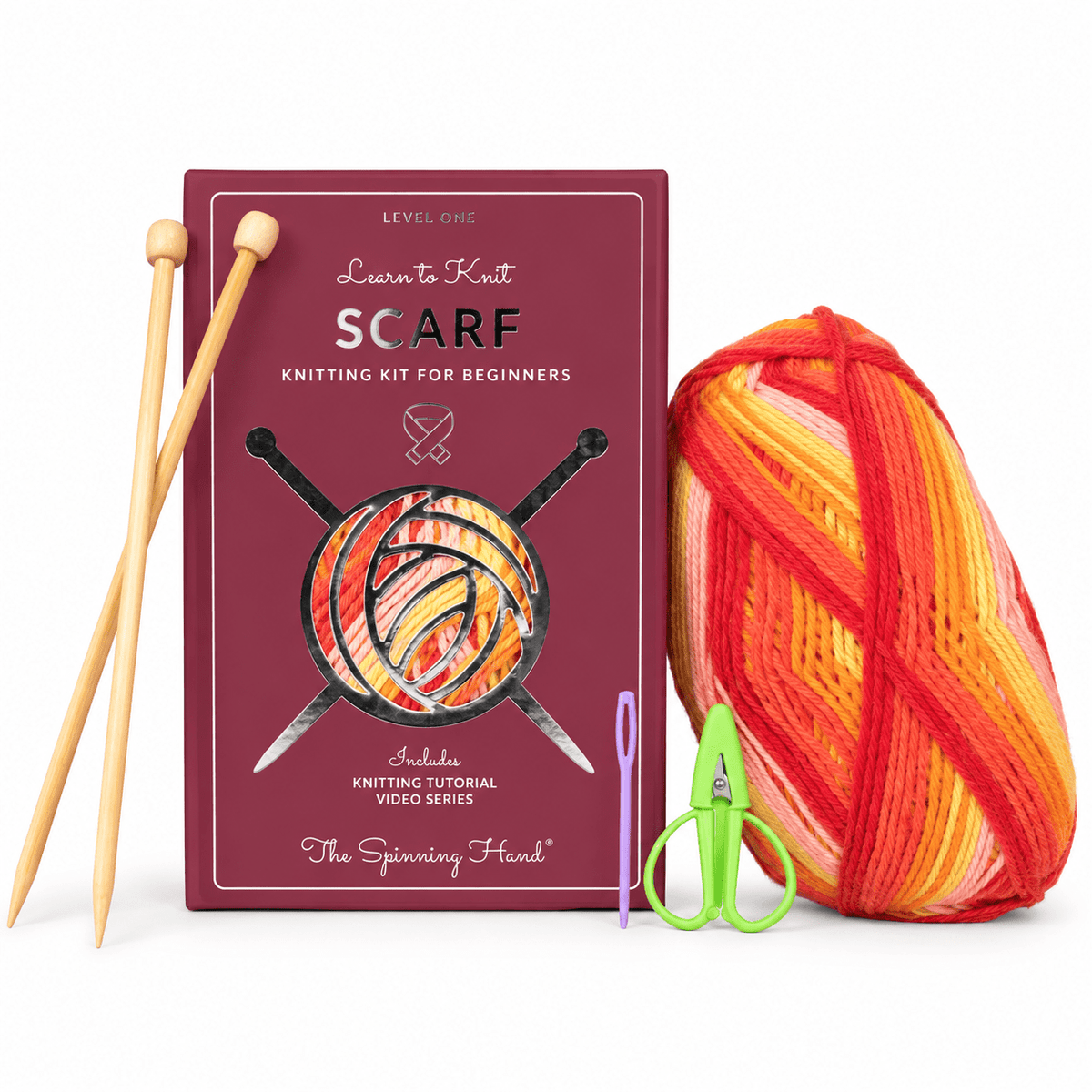 Learn to Knit Scarf Kit for Beginners | 6 color choices - thespinninghand