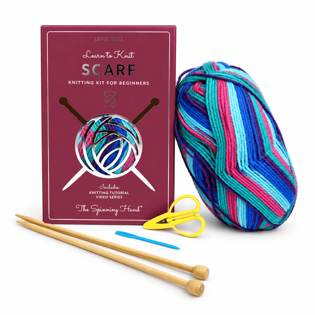 Learn to Knit Scarf Kit for Beginners | 6 color choices - thespinninghand