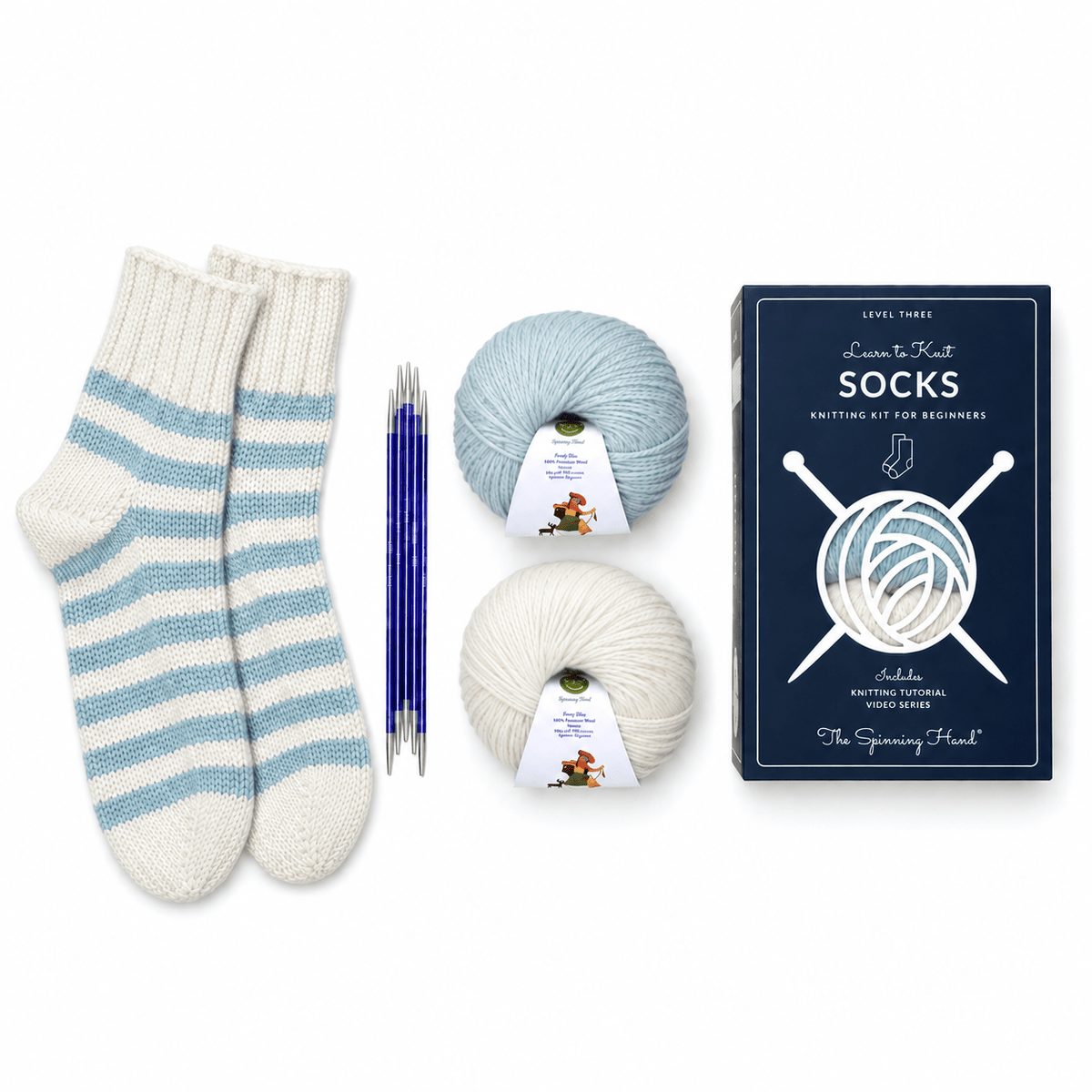 Learn to Knit Slipper Socks - The Joy of Socks Knitting Kit - Pure Alpaca Yarn - thespinninghand