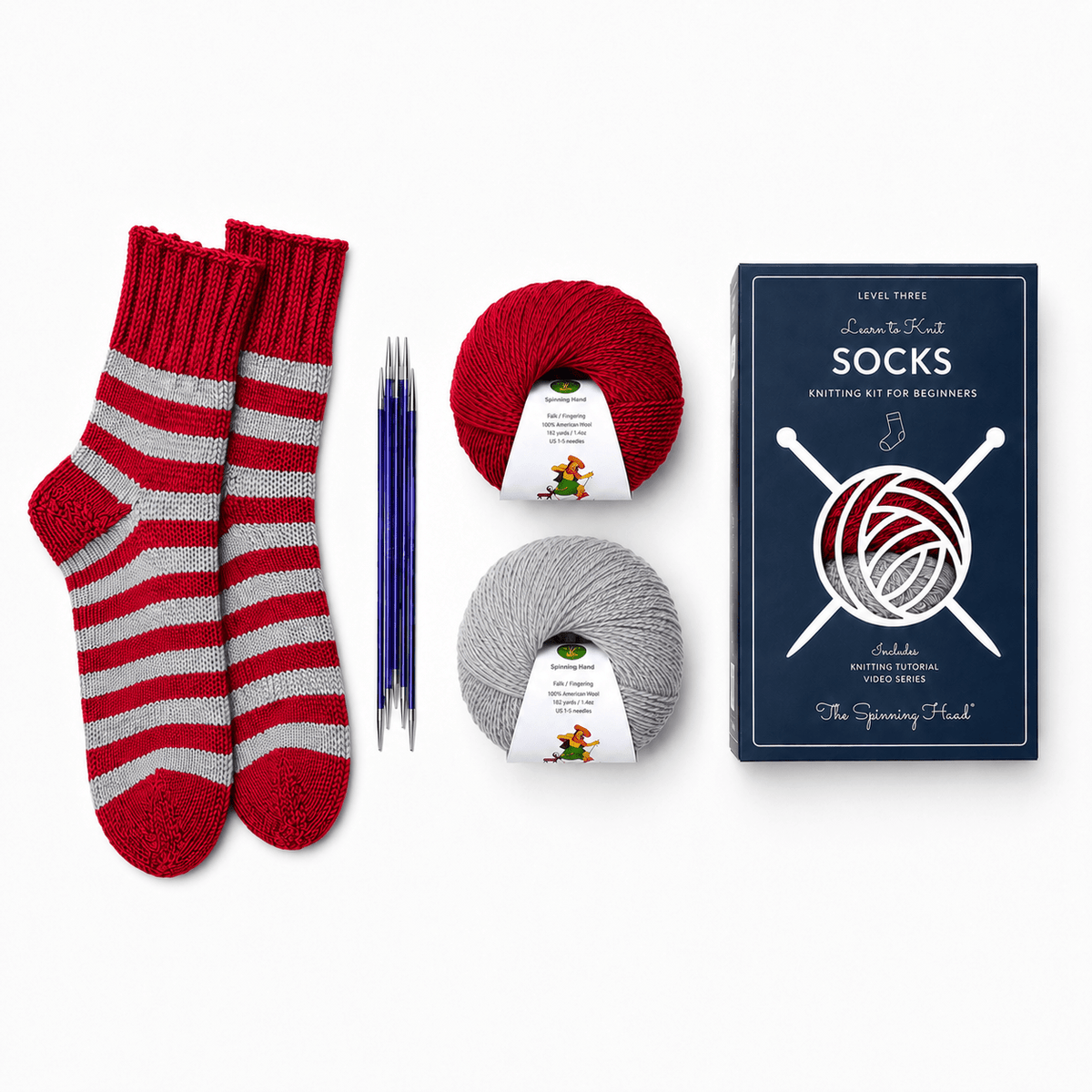 Learn to Knit Slipper Socks - The Joy of Socks Knitting Kit - Pure Alpaca Yarn - thespinninghand