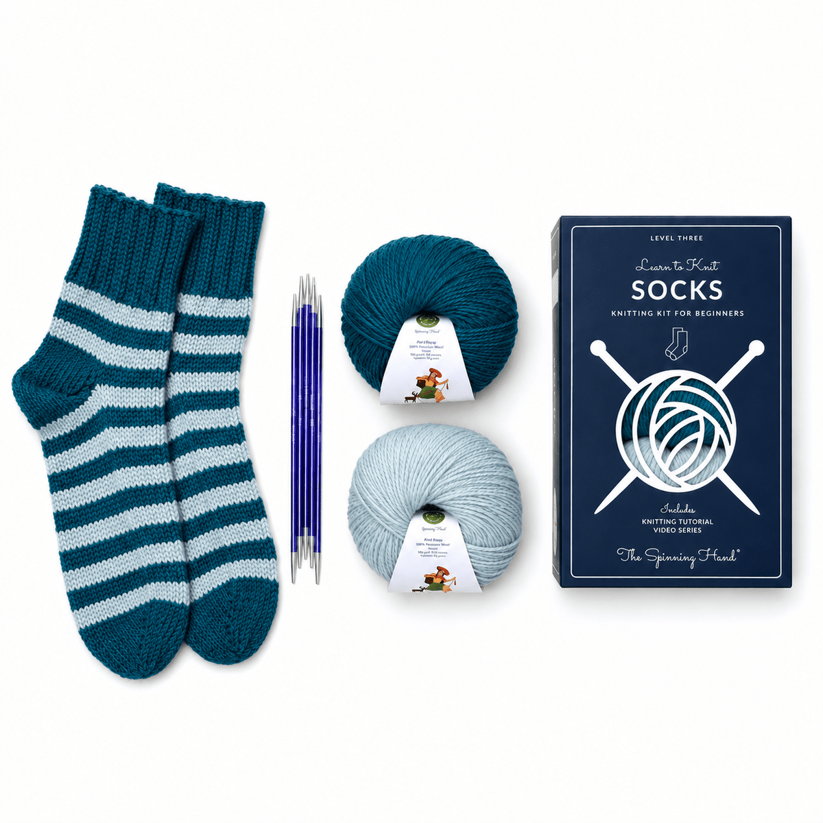 Learn to Knit Slipper Socks - The Joy of Socks Knitting Kit - Pure Alpaca Yarn - thespinninghand