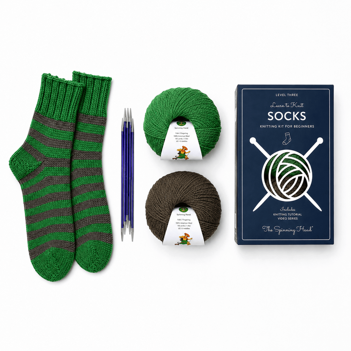 Learn to Knit Slipper Socks - The Joy of Socks Knitting Kit - Pure Alpaca Yarn - thespinninghand