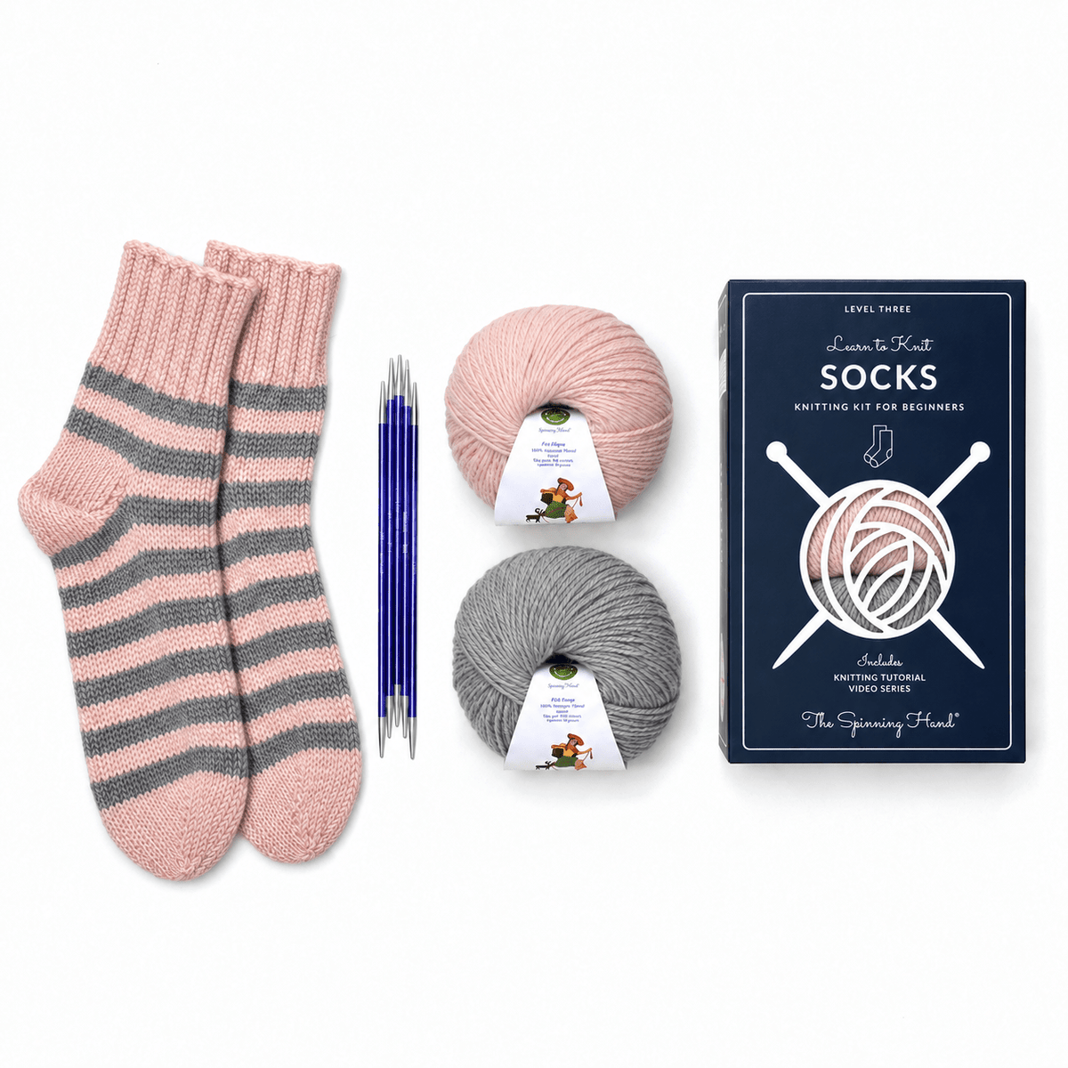Learn to Knit Slipper Socks - The Joy of Socks Knitting Kit - Pure Alpaca Yarn - thespinninghand