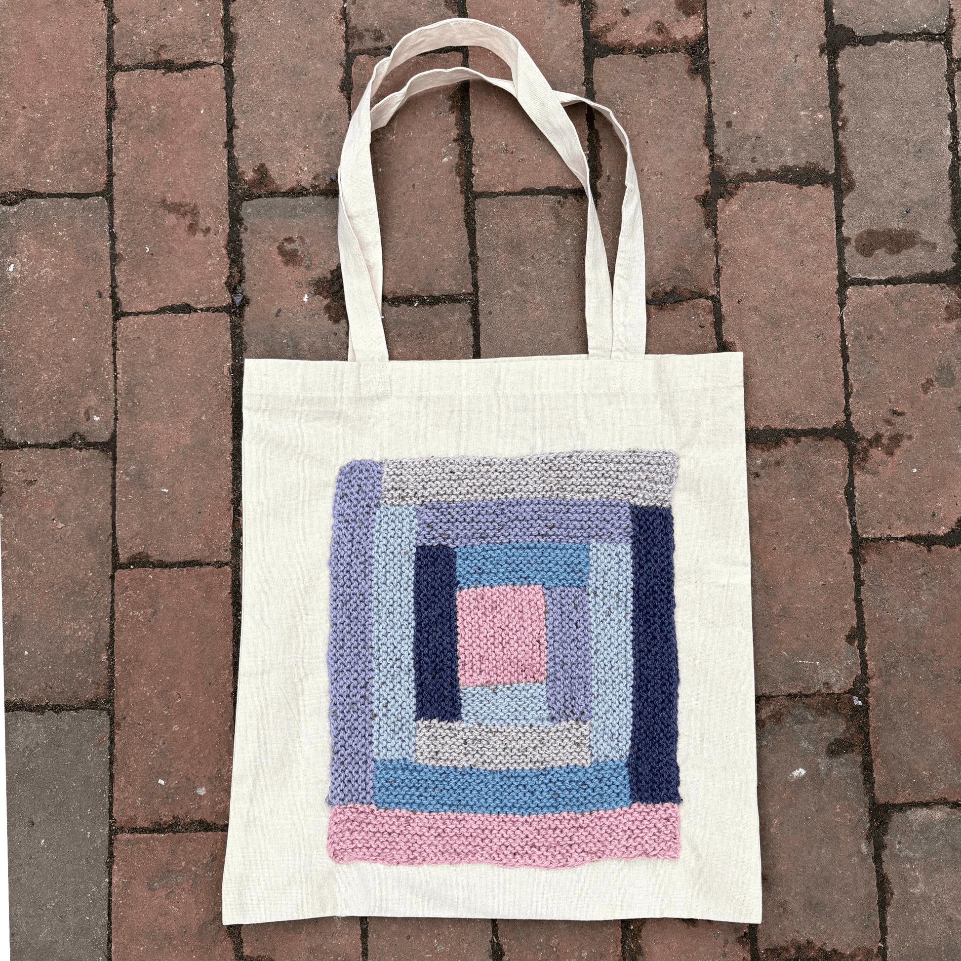 Log Cabin Tote Knitting Kit for Beginners - thespinninghand