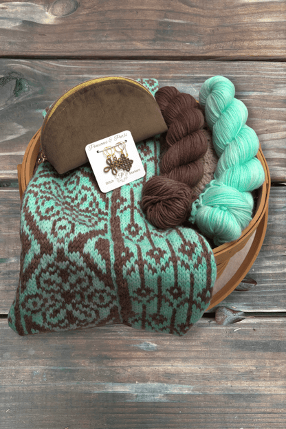 Luxe Apothecary Hand Dyed Yarn Knitting Kit - colorwork fantasy - thespinninghand