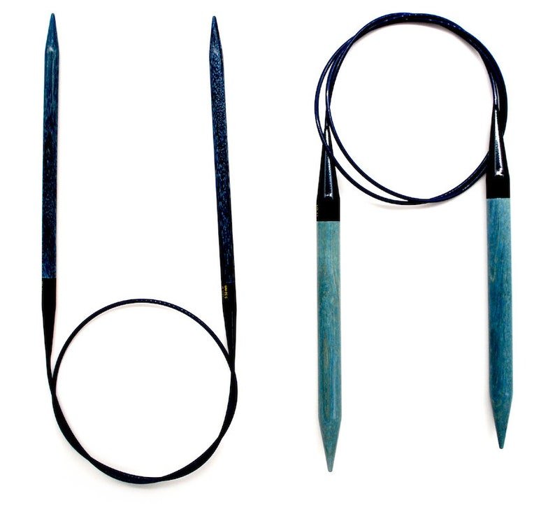 Lykke circular needles - Driftwood plus size 8 Indigo - thespinninghand