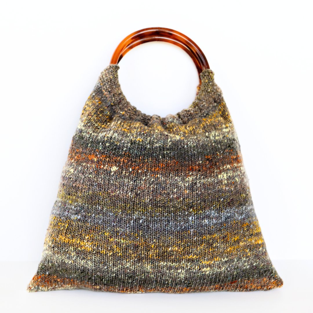 Market Bag Knitting Kit - Includes Noro Yarn, purse handles, needles - thespinninghand