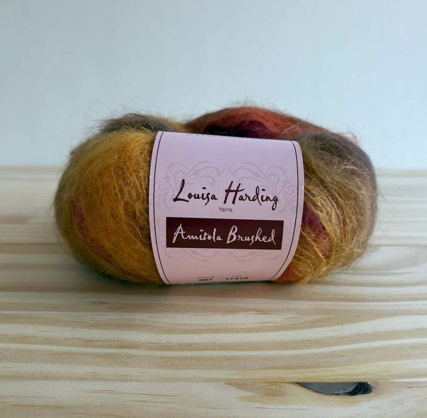 Multicolor mohair yarn - Louisa Harding Amitola Brushed - 307 Tango - thespinninghand