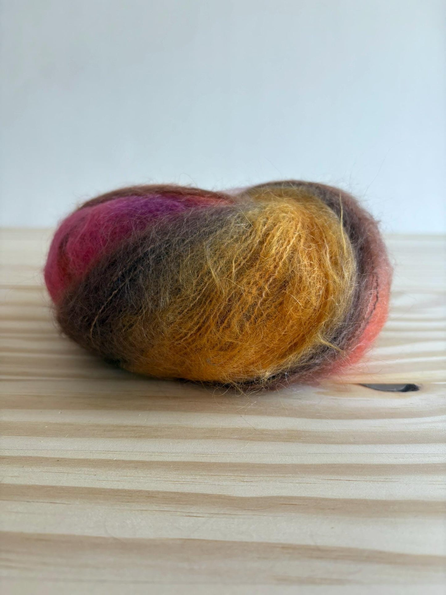 Multicolor mohair yarn - Louisa Harding Amitola Brushed - 307 Tango - thespinninghand